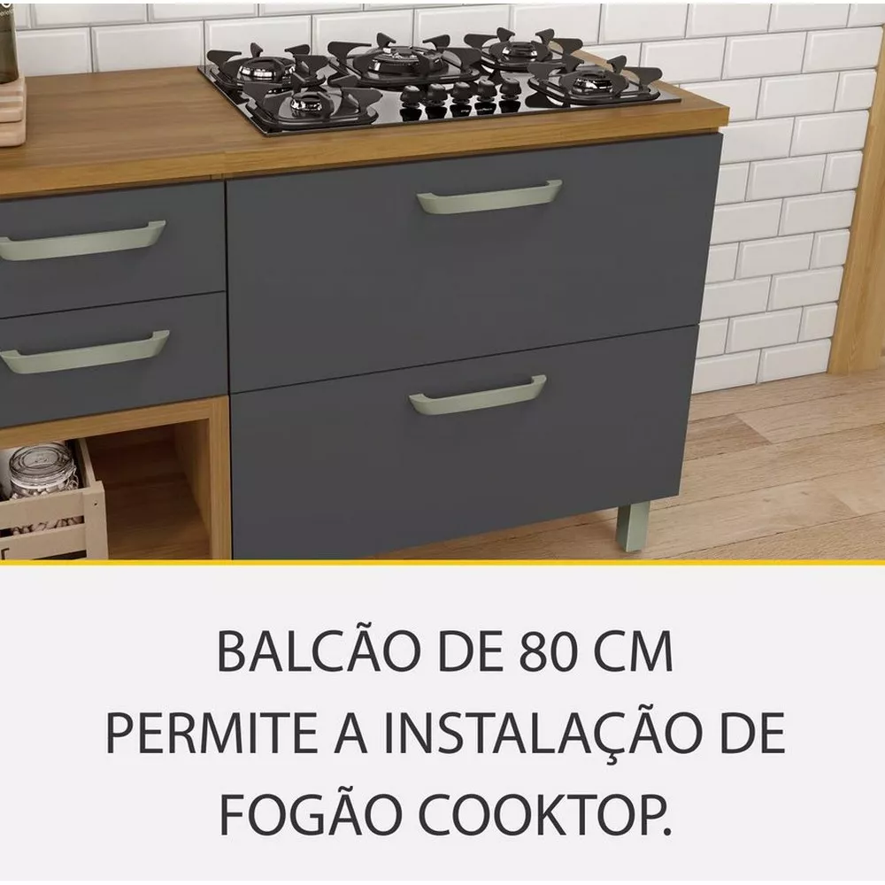 Image 12 of 14 of Cozinha 3 Peças Ripado Princesa 100 MDF Nesher