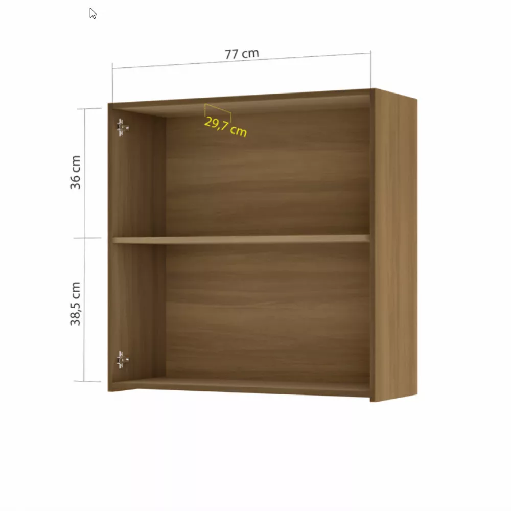 Image 2 of 3 of Armario Aereo 2 Portas Nesher Rainha 80cm Ripado 100 Mdf