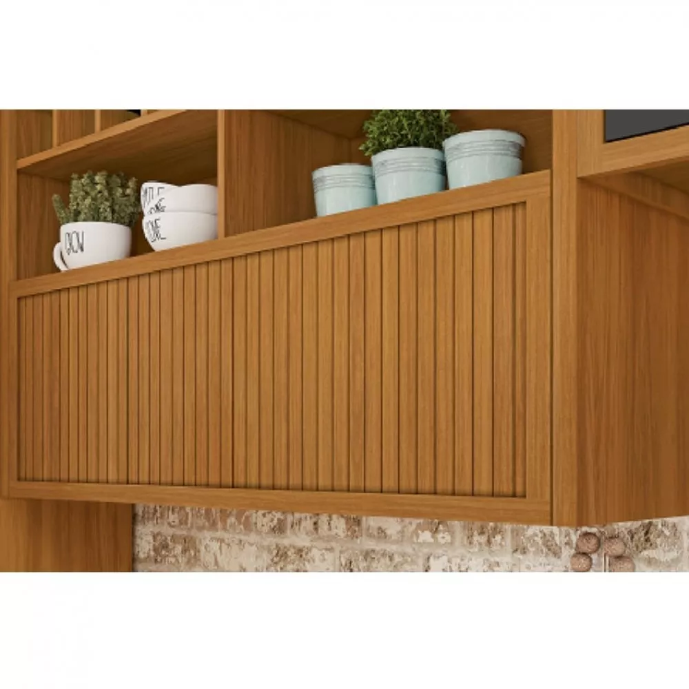 Image 2 of 5 of Armário Aéreo 1 Porta Bascula Adega Ripado Baronesa 120cm Mdf