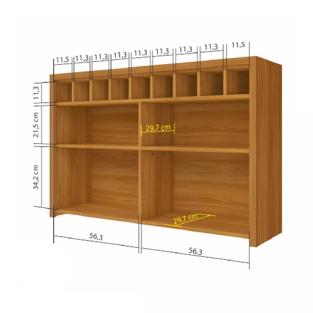 Image 3 of 5 of Armário Aéreo 1 Porta Bascula Adega Ripado Baronesa 120cm Mdf