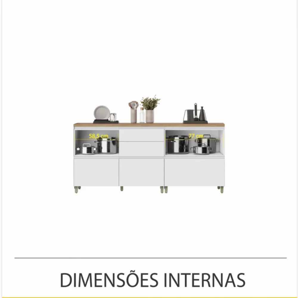 Image 4 of 16 of Cozinha 8 Peças Nesher Rainha Gourmet Ripado 100 Mdf