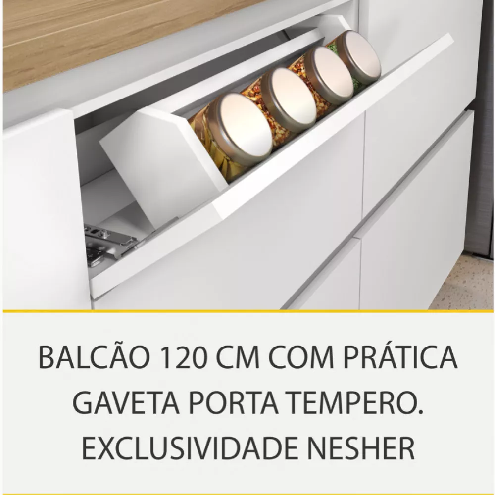 Image 11 of 16 of Cozinha 8 Peças Nesher Rainha Gourmet Ripado 100 Mdf