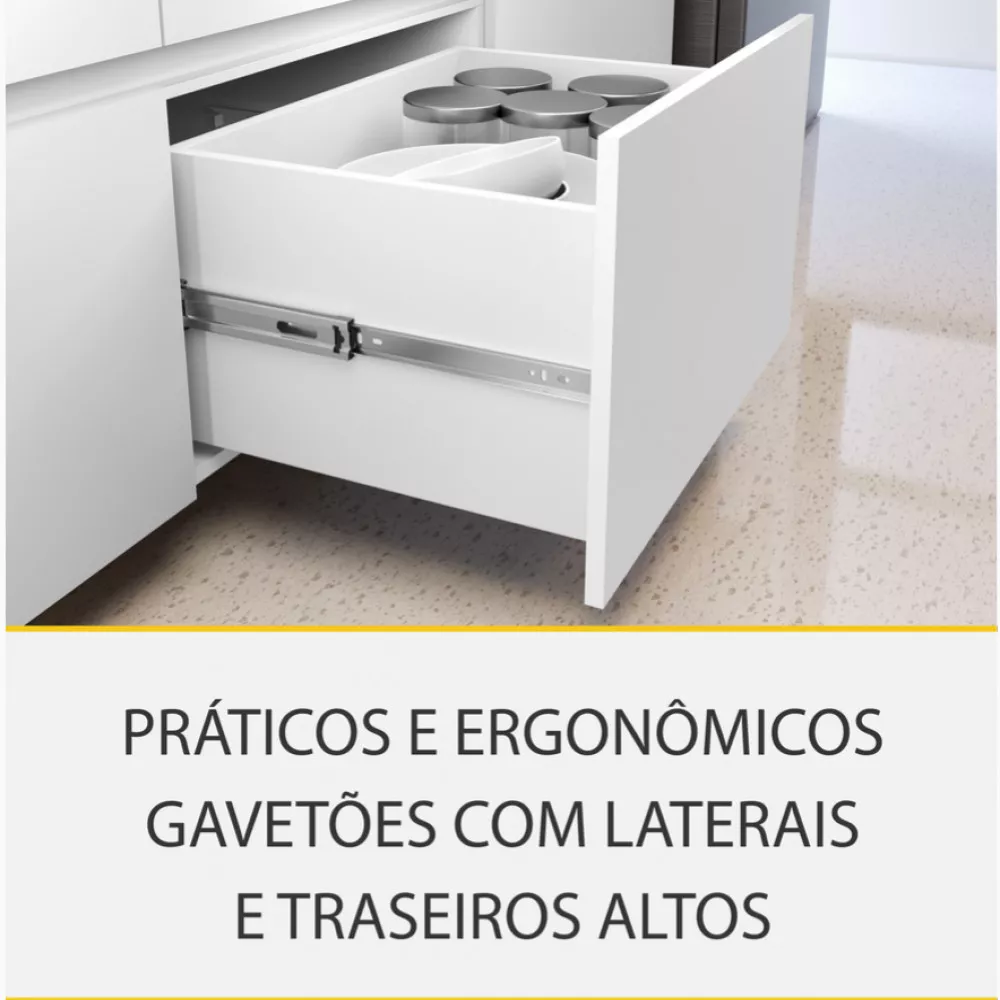 Image 12 of 16 of Cozinha 8 Peças Nesher Rainha Gourmet Ripado 100 Mdf