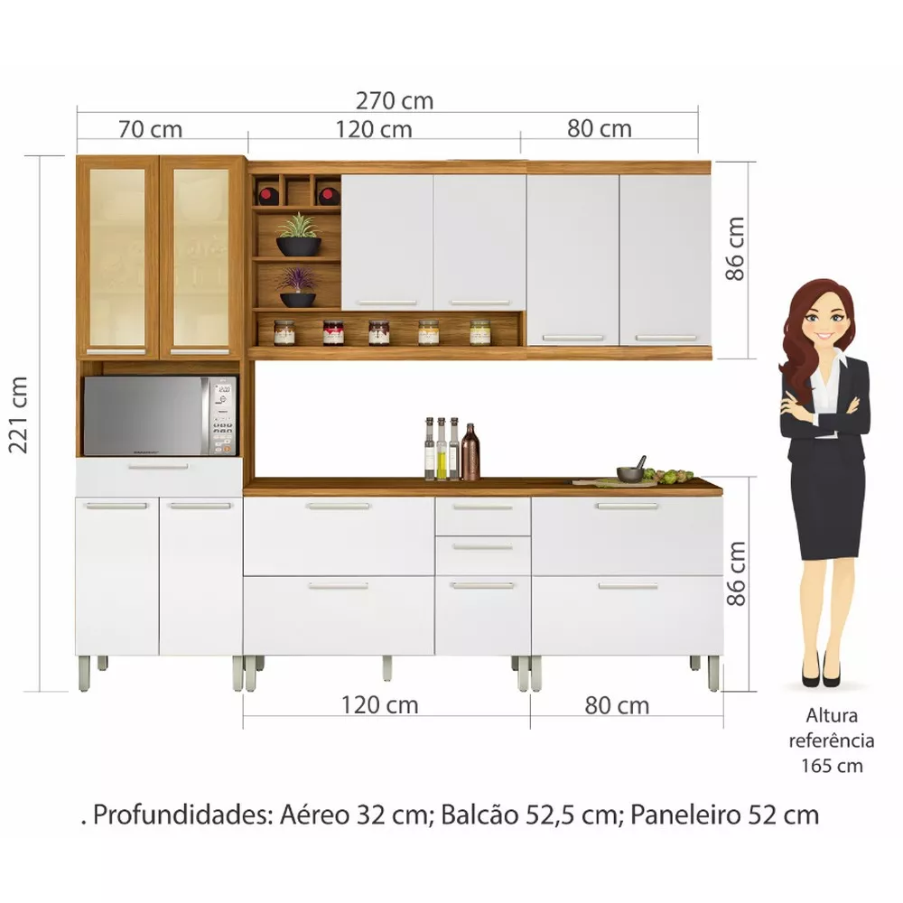 Image 10 of 11 of Cozinha com 5 Peças Burguesa Premium MDF Nesher