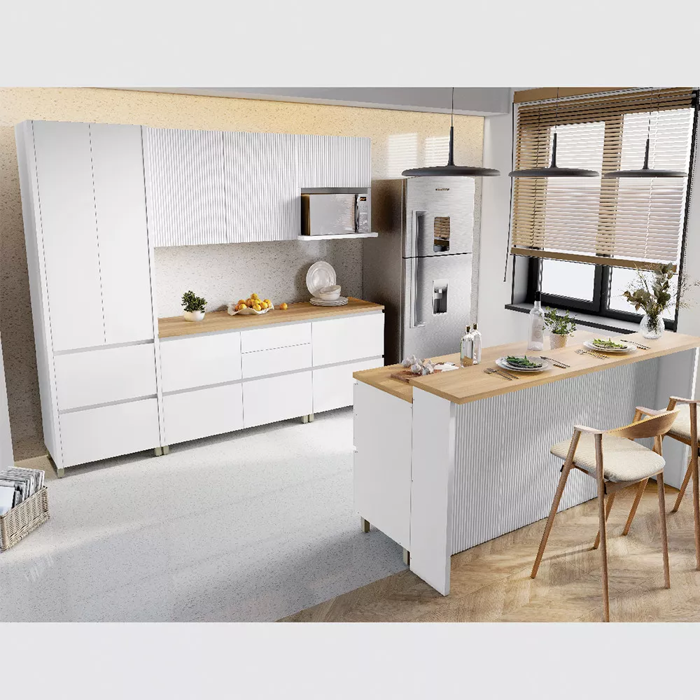 Image 0 of 16 of Cozinha 8 Peças Ripado Rainha Gourmet 100 MDF