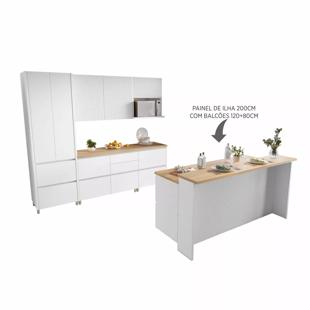 Image 1 of 16 of Cozinha 8 Peças Ripado Rainha Gourmet 100 MDF
