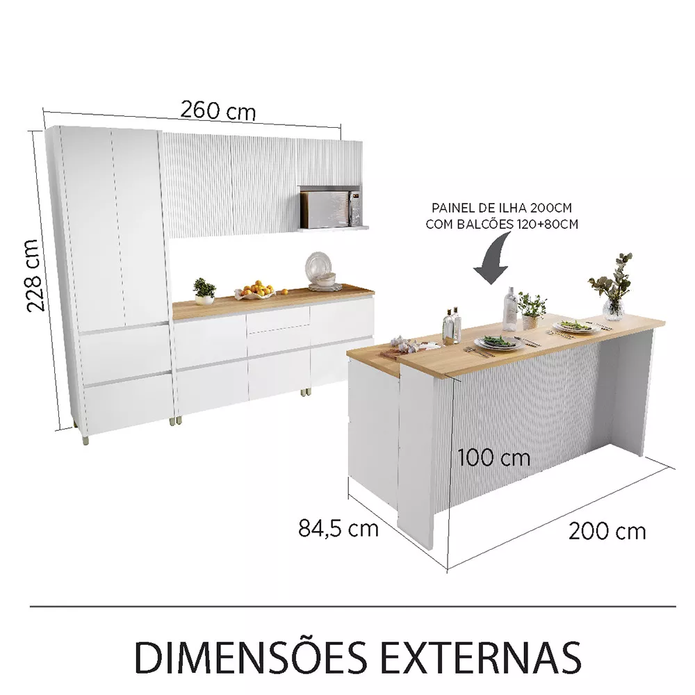 Image 2 of 16 of Cozinha 8 Peças Ripado Rainha Gourmet 100 MDF