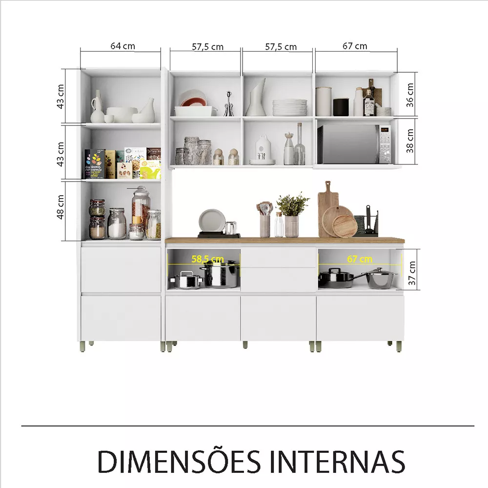 Image 3 of 16 of Cozinha 8 Peças Ripado Rainha Gourmet 100 MDF