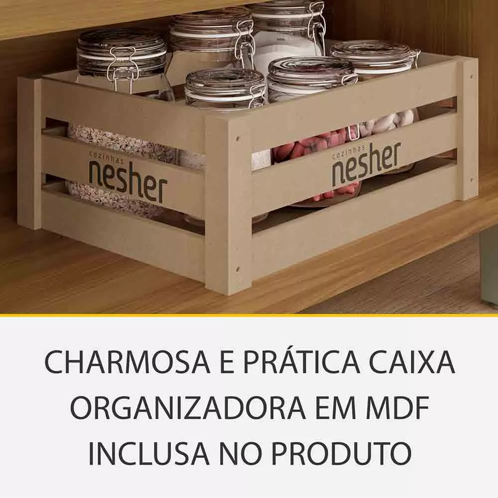 Image 4 of 10 of Cozinha 05 Peças Ripado Nesher Princesa Gourmet 100 MDF