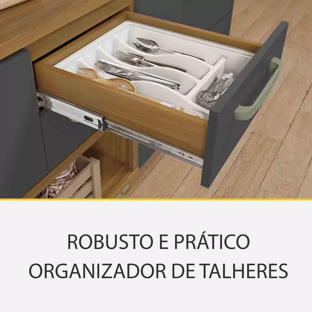 Image 7 of 10 of Cozinha 05 Peças Ripado Nesher Princesa Gourmet 100 MDF