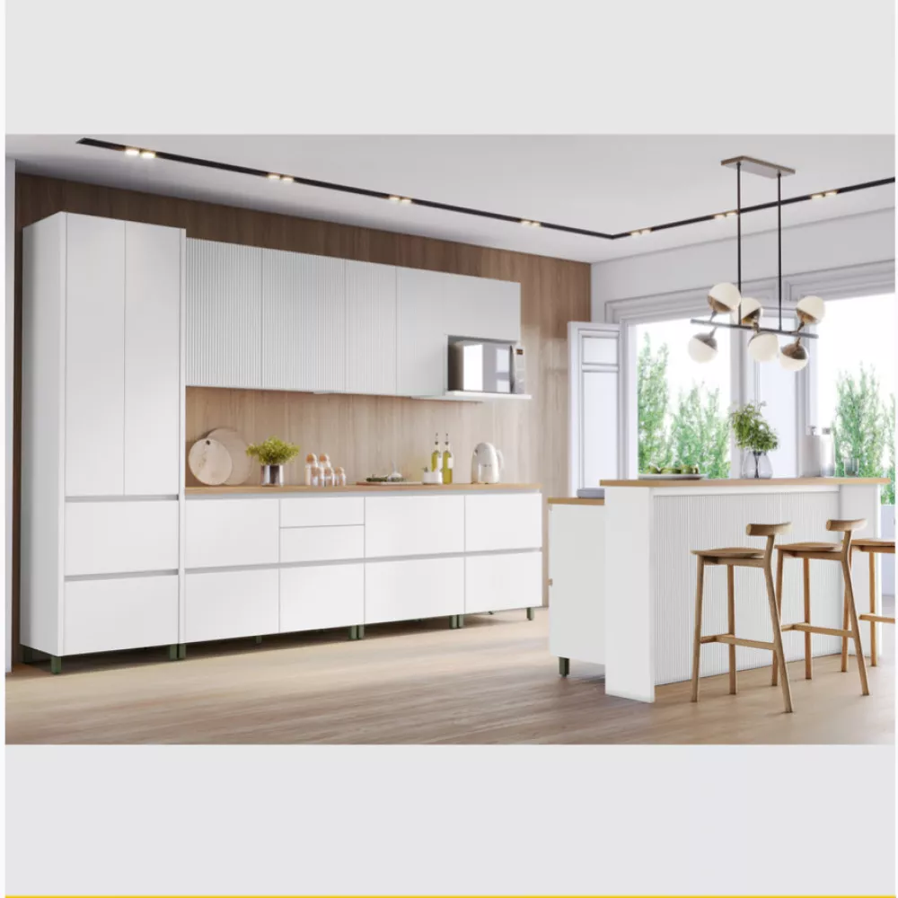 Image 0 of 20 of Cozinha 10 Peças Nesher Rainha Gourmet Ripado 100 Mdf