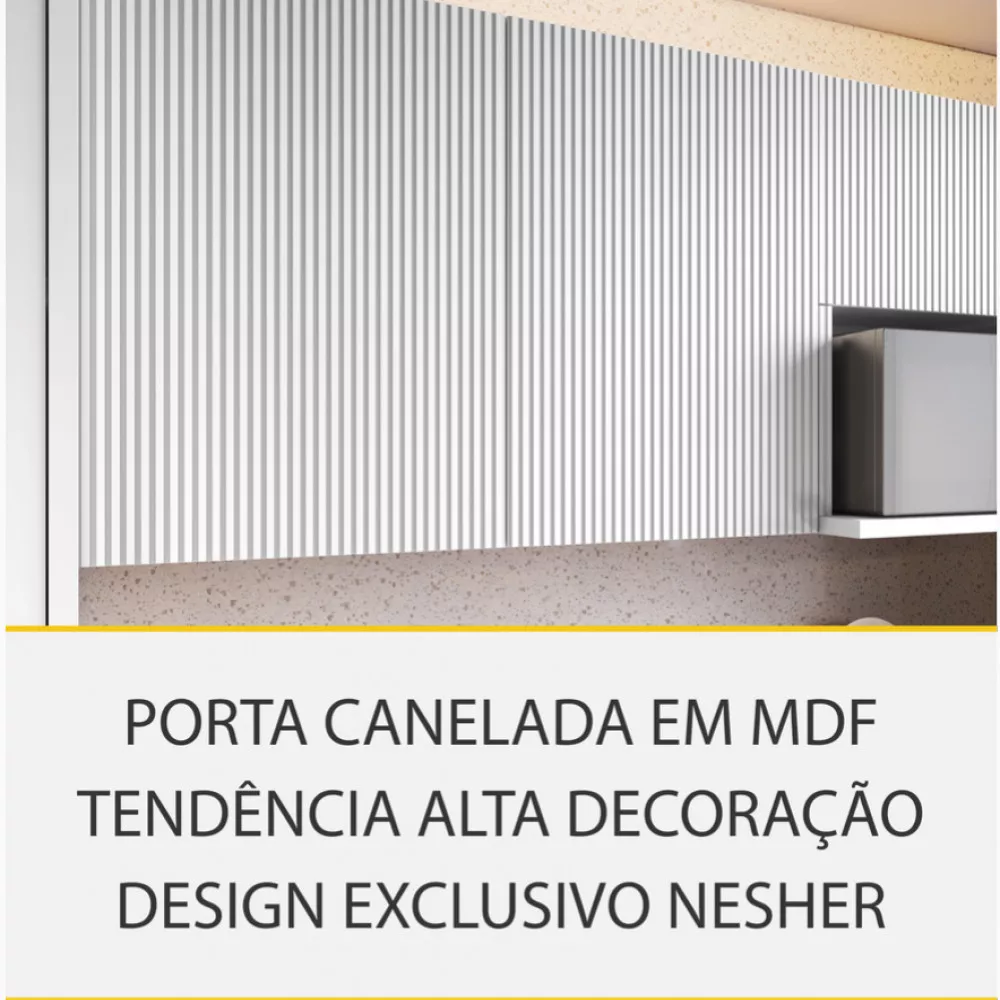 Image 6 of 20 of Cozinha 10 Peças Nesher Rainha Gourmet Ripado 100 Mdf