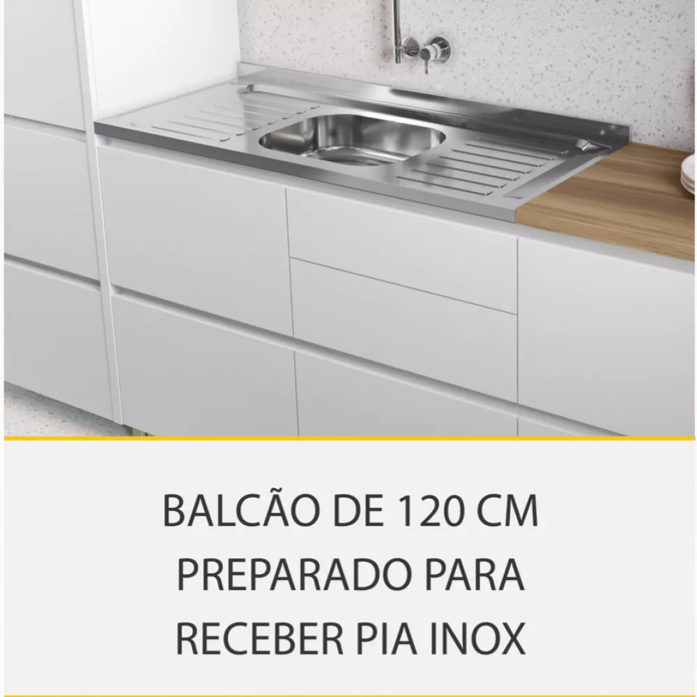 Image 15 of 20 of Cozinha 10 Peças Nesher Rainha Gourmet Ripado 100 Mdf