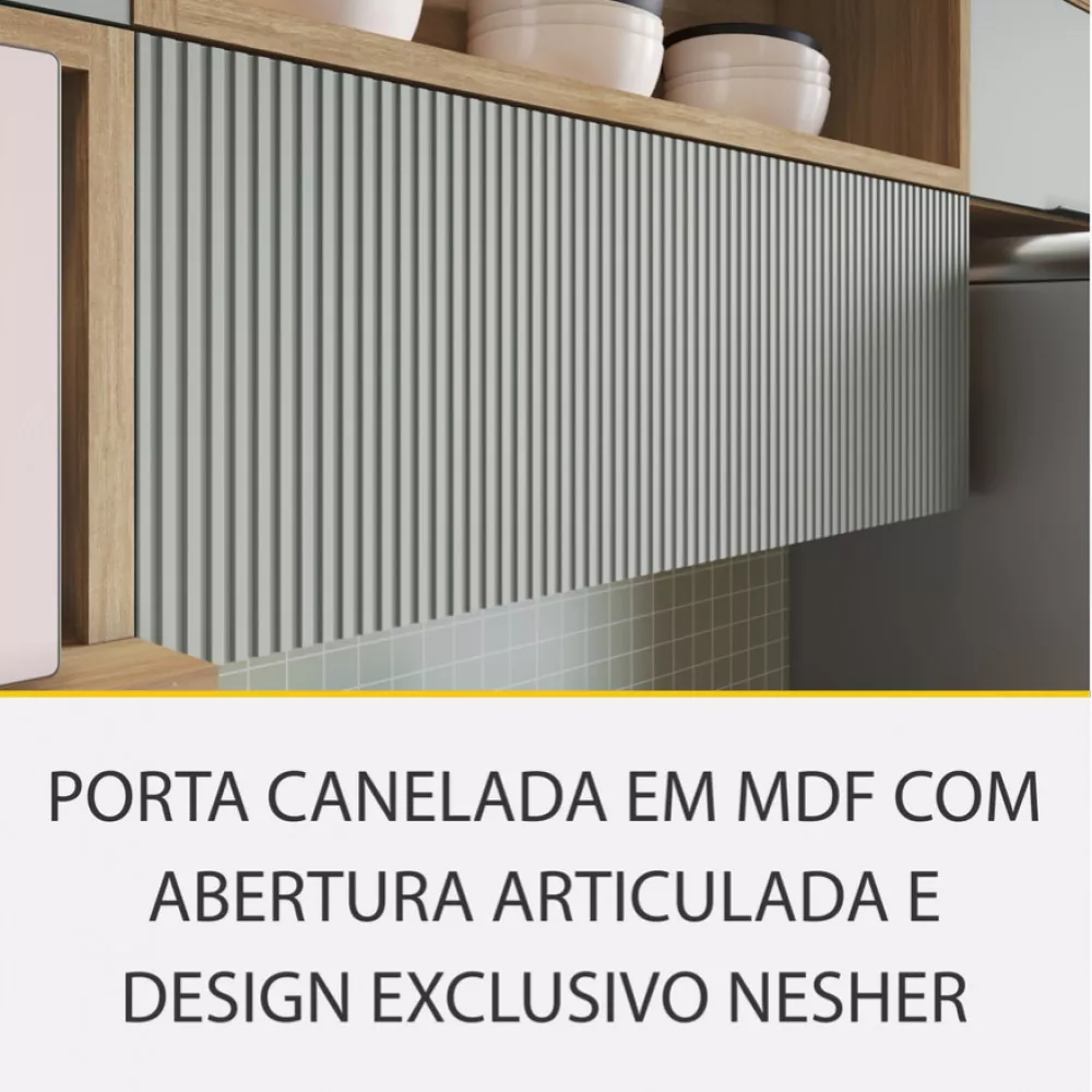 Image 4 of 15 of Cozinha 4 Peças Nesher Marquesa Ripado 100 Mdf