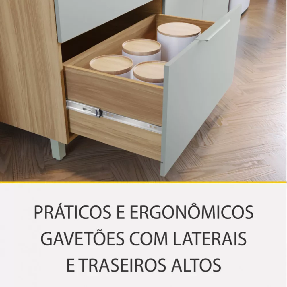 Image 10 of 15 of Cozinha 4 Peças Nesher Marquesa Ripado 100 Mdf