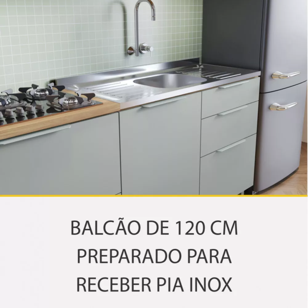 Image 13 of 15 of Cozinha 4 Peças Nesher Marquesa Ripado 100 Mdf