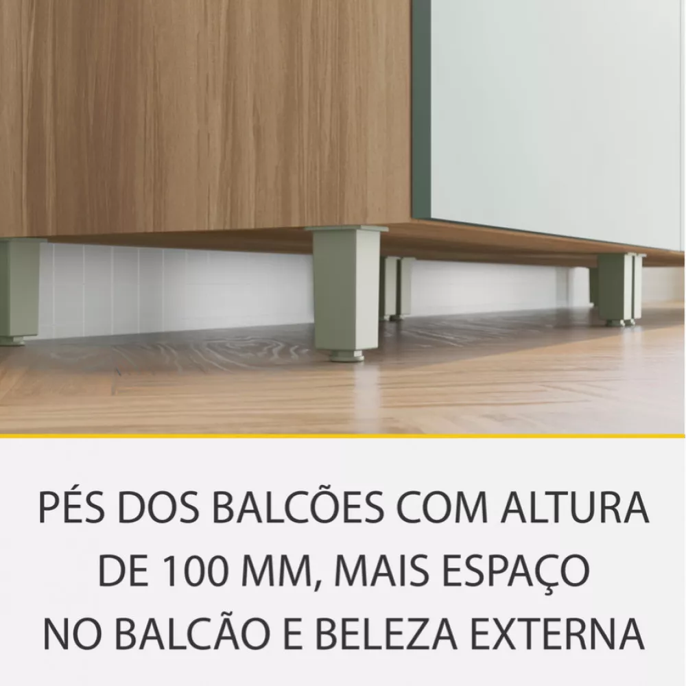 Image 14 of 15 of Cozinha 4 Peças Nesher Marquesa Ripado 100 Mdf
