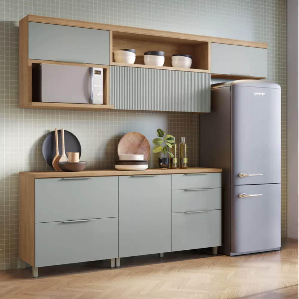 Image 0 of 20 of Cozinha 8 Peças Nesher Marquesa Gourmet Ripado 100 Mdf
