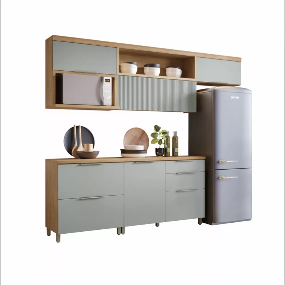 Image 1 of 20 of Cozinha 8 Peças Nesher Marquesa Gourmet Ripado 100 Mdf