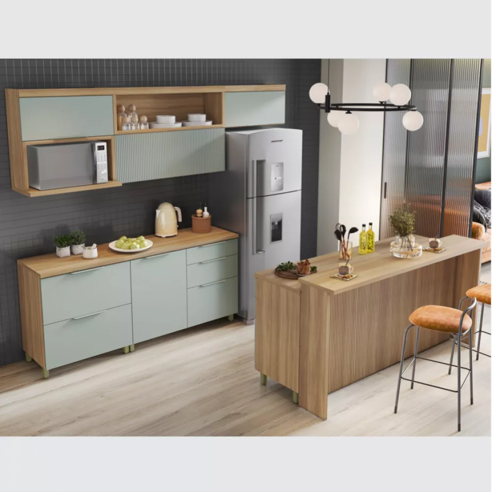 Image 16 of 20 of Cozinha 8 Peças Nesher Marquesa Gourmet Ripado 100 Mdf