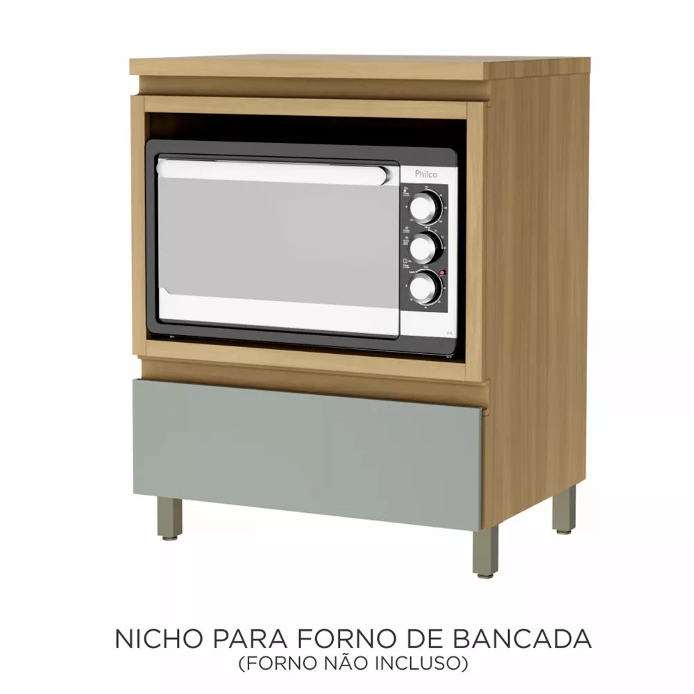 Image 1 of 6 of Balcão Forno 1 Gaveta Rainha 70cm 100 MDF