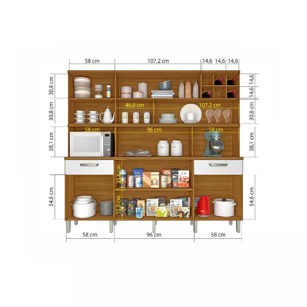Image 4 of 6 of Cozinha Compacta 7 Portas 2 Gavetas Nesher Master