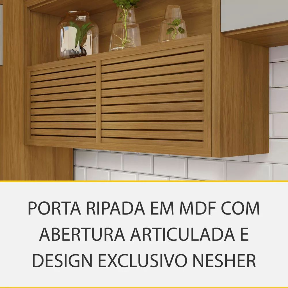 Image 4 of 11 of Cozinha 2 Peças Ripado Nesher Princesa 100 MDF