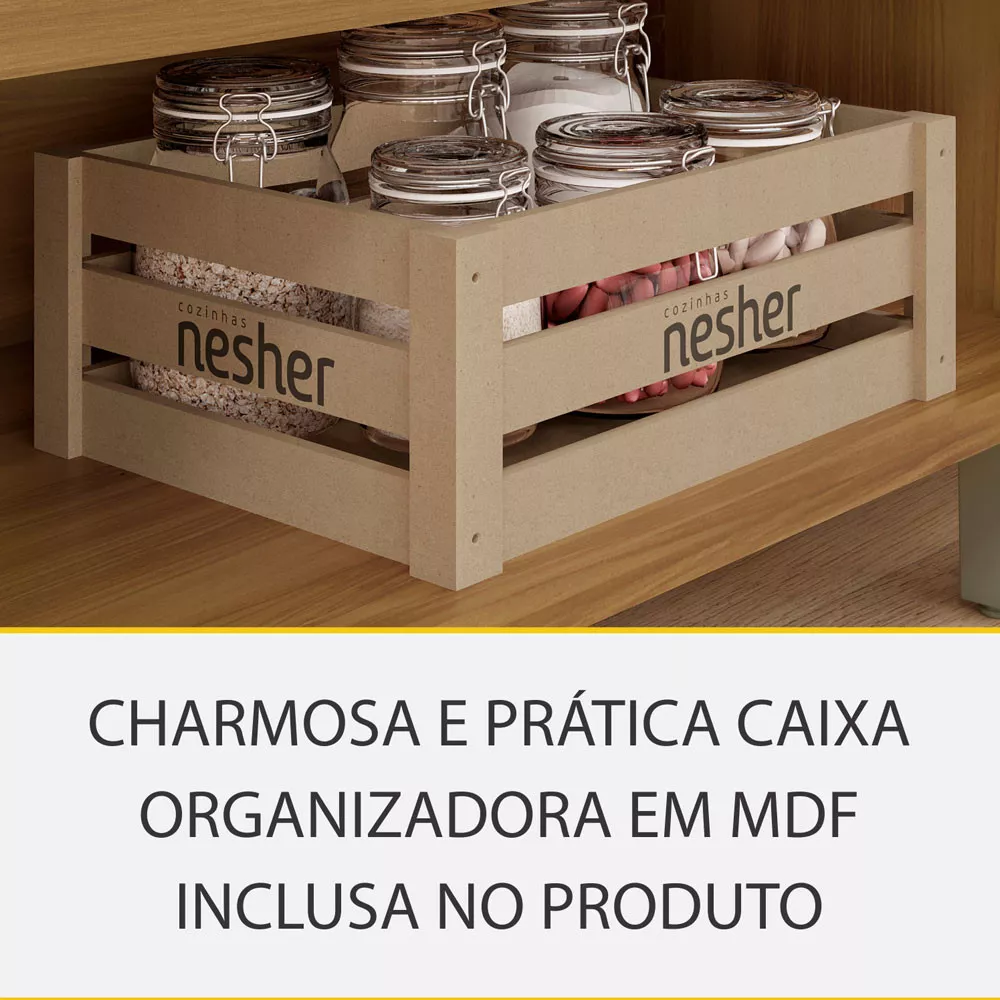 Image 6 of 11 of Cozinha 2 Peças Ripado Nesher Princesa 100 MDF