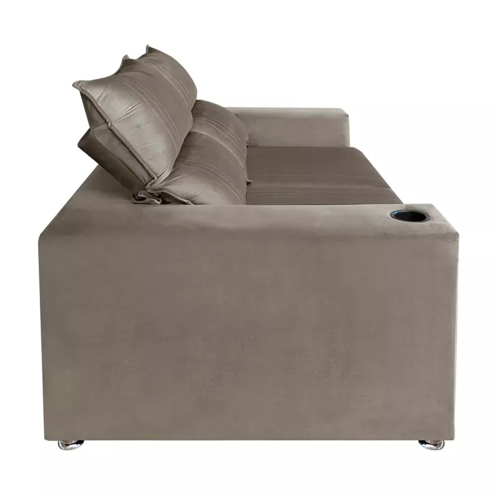 Image 5 of 9 of Sófa Retrátil e Reclinável 2 lugares Madri 1,60cm c/Molas Suede Bege S