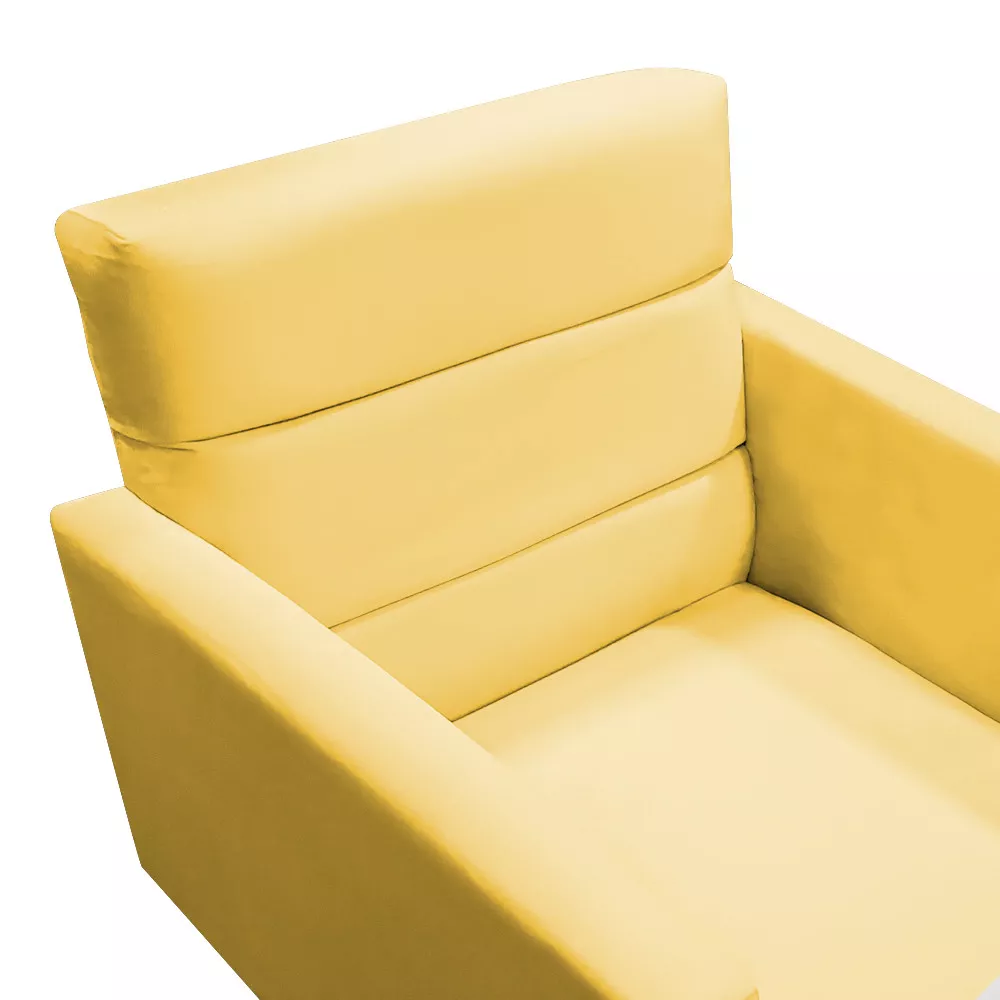 Image 4 of 5 of Poltrona Nina Veludo Amarelo De Madeira Speciale Home