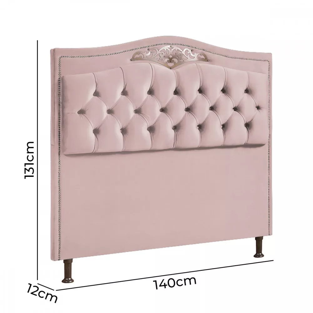 Image 2 of 5 of Cabeceira Cama Box Casal 140 cm Estofada Luxor Rose Holanda Plus Speciale Home