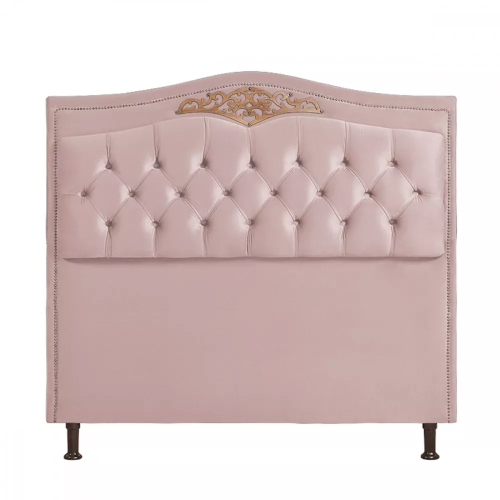 Image 4 of 5 of Cabeceira Cama Box Casal 140 cm Estofada Luxor Rose Holanda Plus Speciale Home