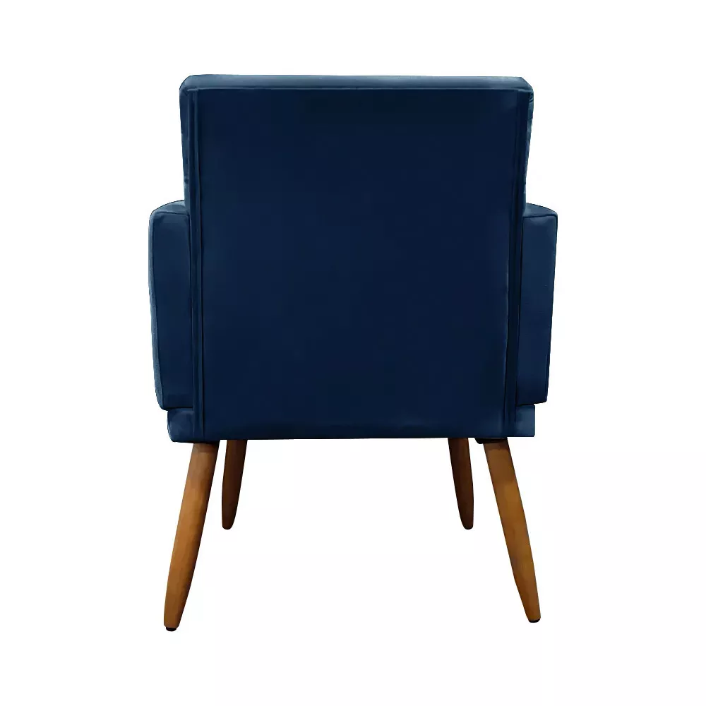 Image 4 of 9 of Kit 2 Poltronas Decorativas Nina + Puff Veludo Azul - Speciale Home