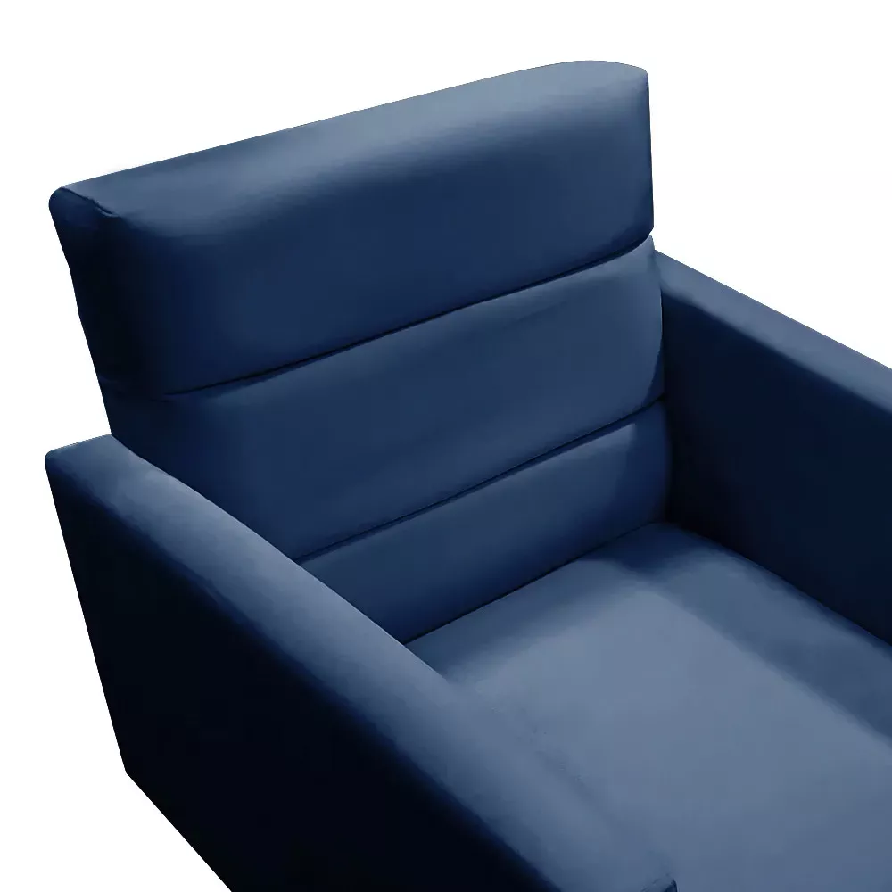 Image 5 of 9 of Kit 2 Poltronas Decorativas Nina + Puff Veludo Azul - Speciale Home