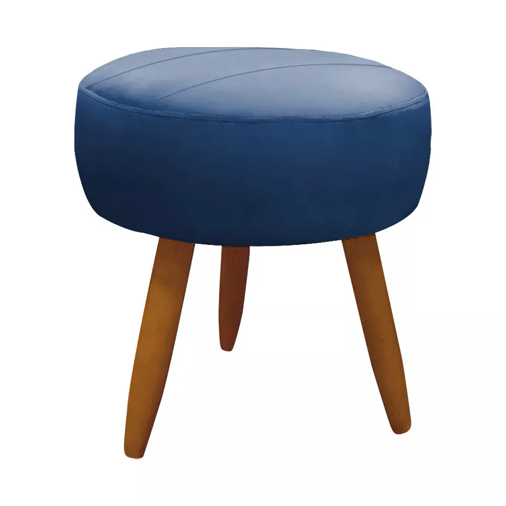 Image 6 of 9 of Kit 2 Poltronas Decorativas Nina + Puff Veludo Azul - Speciale Home