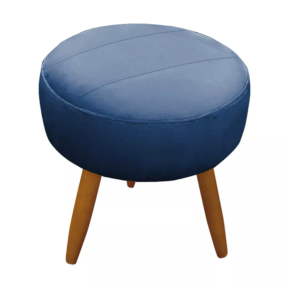 Image 7 of 9 of Kit 2 Poltronas Decorativas Nina + Puff Veludo Azul - Speciale Home