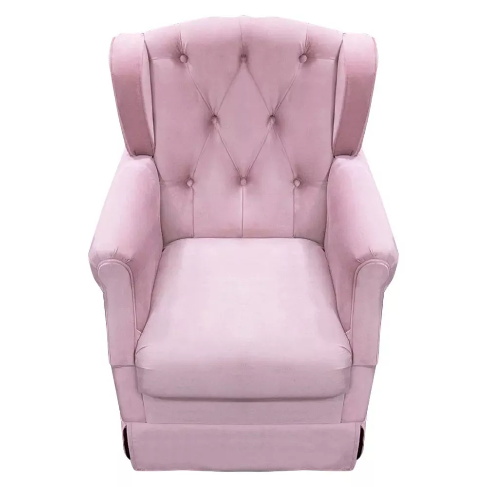 Image 3 of 9 of Poltrona Cadeira de Amamentação Balanço + Puff Ternura Material Sintético Rosa - Speciale Home
