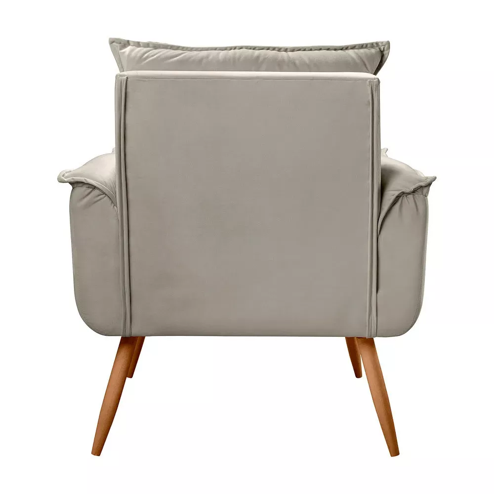 Image 5 of 7 of Poltrona Decorativa Opala Veludo Bege Marfim - Speciale Home