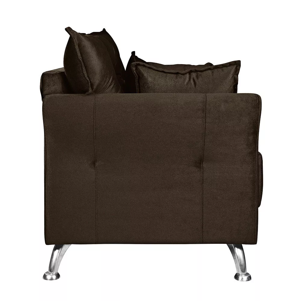 Image 4 of 8 of Poltrona Decorativa Elizabeth Veludo Marrom Turkay Chocolate - Speciale Home