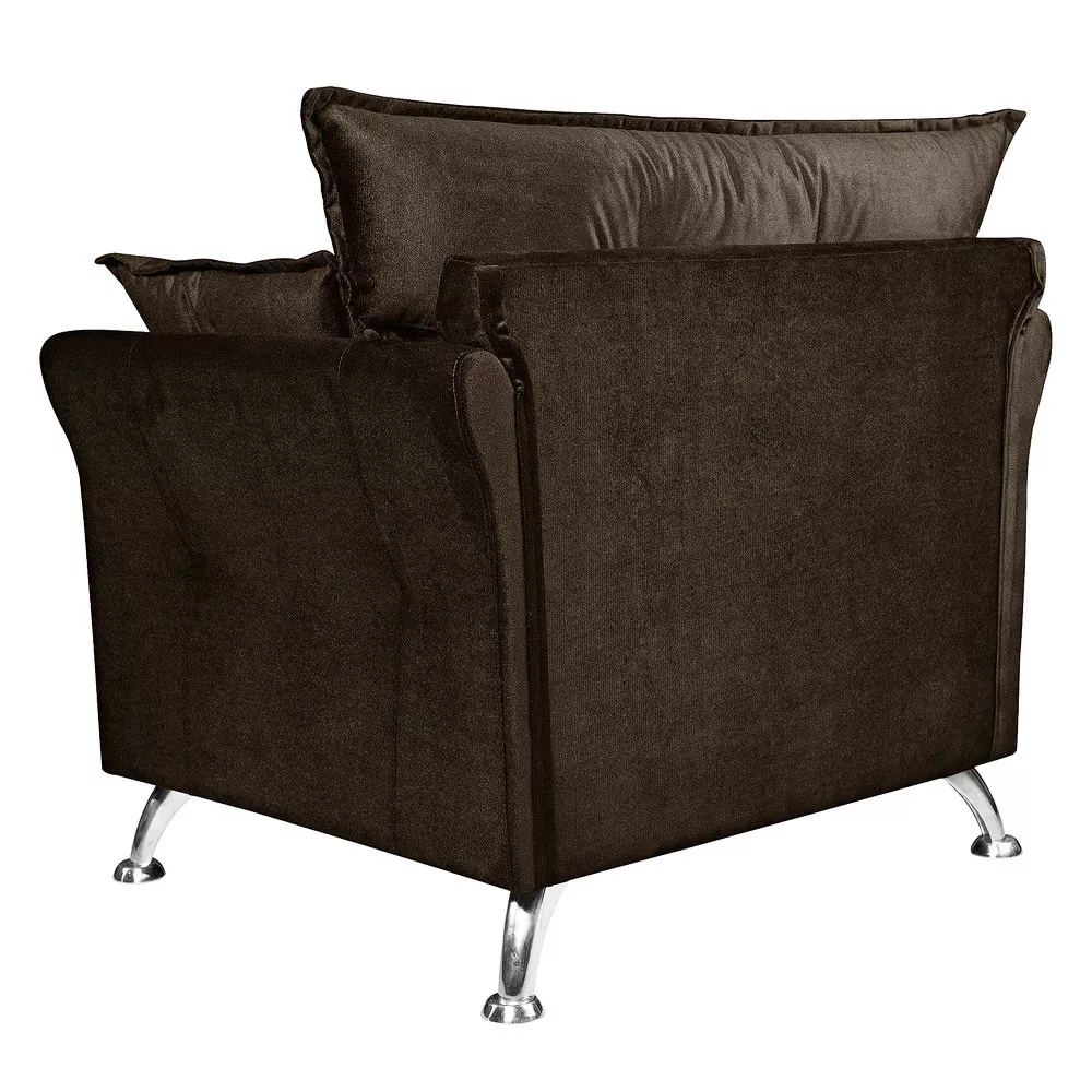 Image 5 of 8 of Poltrona Decorativa Elizabeth Veludo Marrom Turkay Chocolate - Speciale Home