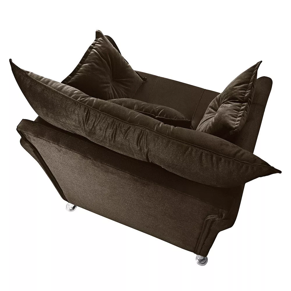 Image 6 of 8 of Poltrona Decorativa Elizabeth Veludo Marrom Turkay Chocolate - Speciale Home