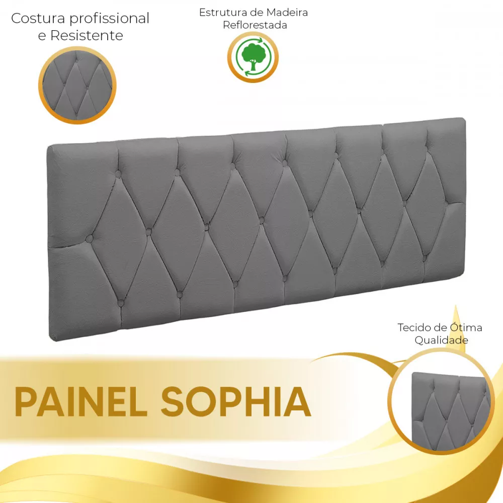 Image 3 of 5 of Painel Sophia Cama Casal 1,40 - Veludo