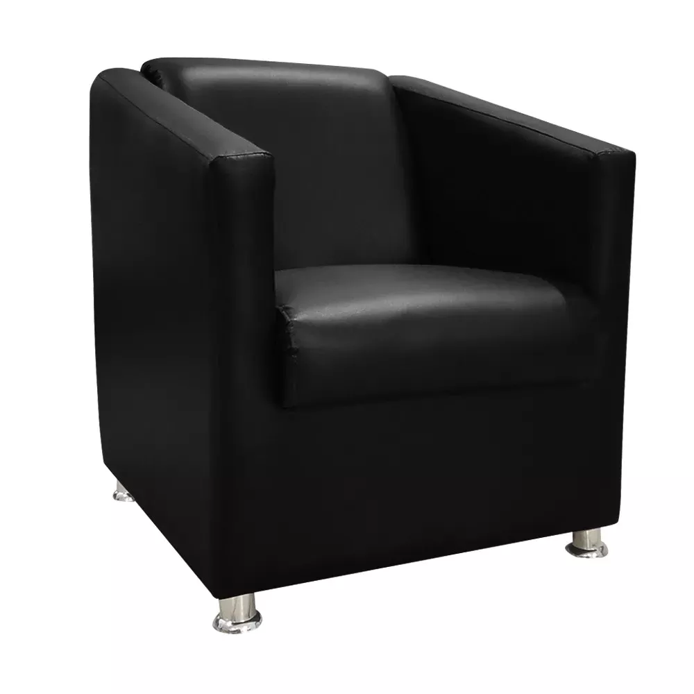 Image 0 of 7 of Poltrona Decorativa Gabi para Recepção Sala e Quarto Material Sintético Preto - Speciale Home