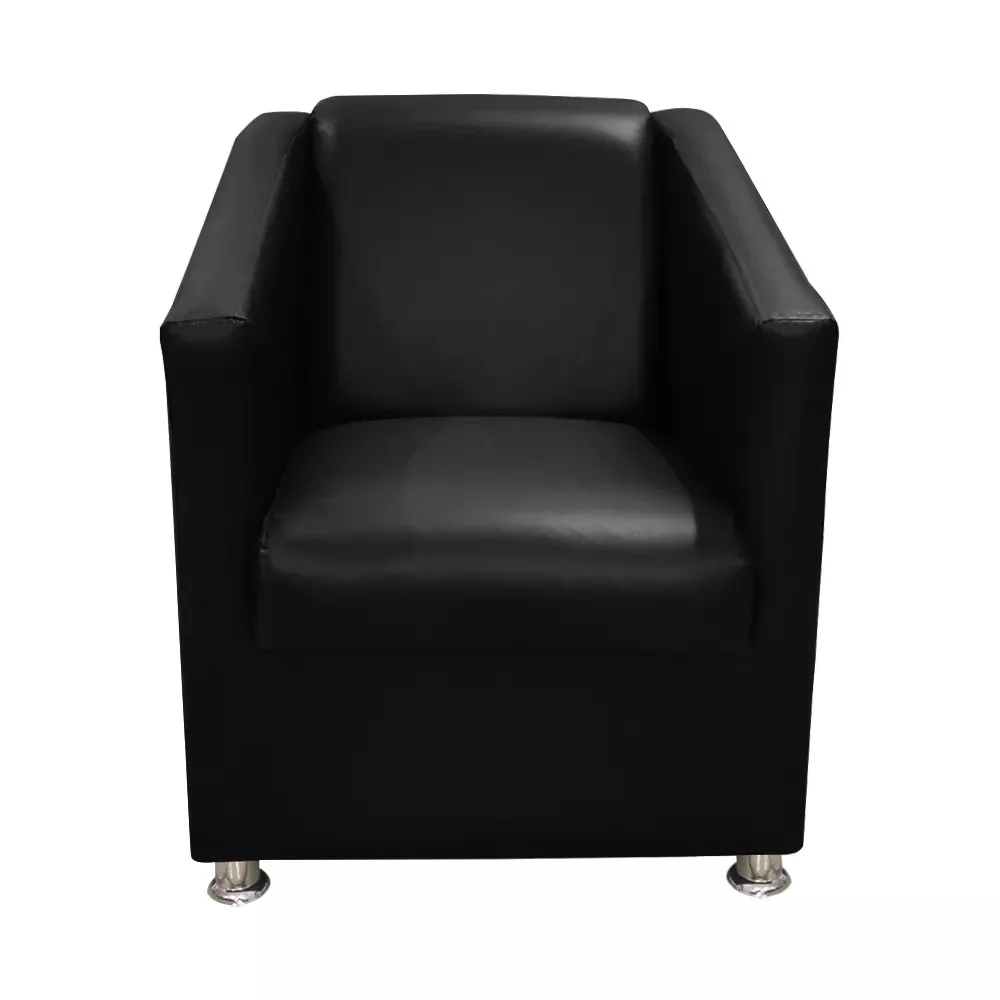 Image 5 of 7 of Poltrona Decorativa Gabi para Recepção Sala e Quarto Material Sintético Preto - Speciale Home