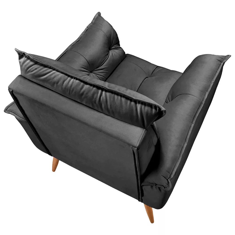 Image 4 of 7 of Poltrona Decorativa Opala Veludo Preto - Speciale Home