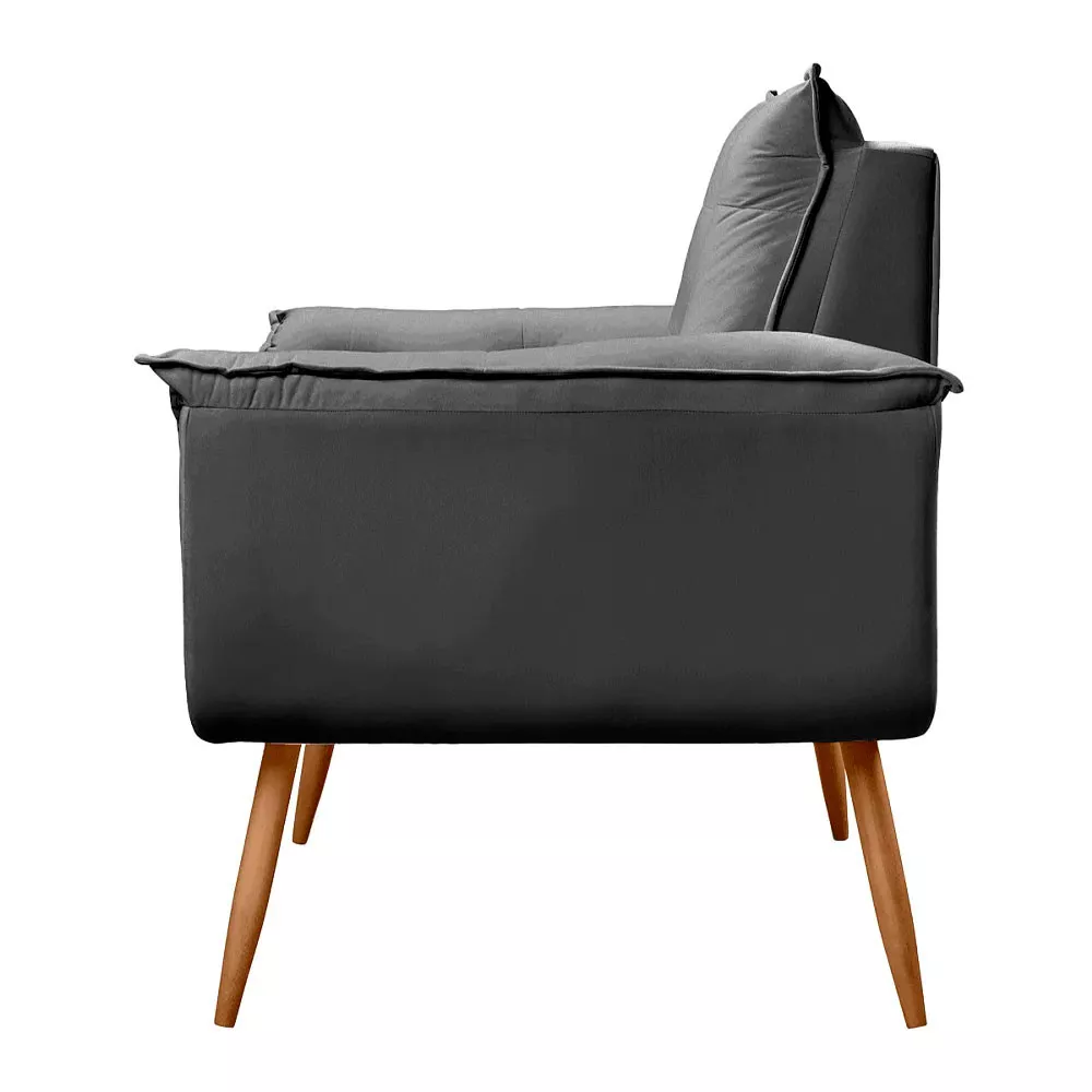Image 5 of 7 of Poltrona Decorativa Opala Veludo Preto - Speciale Home