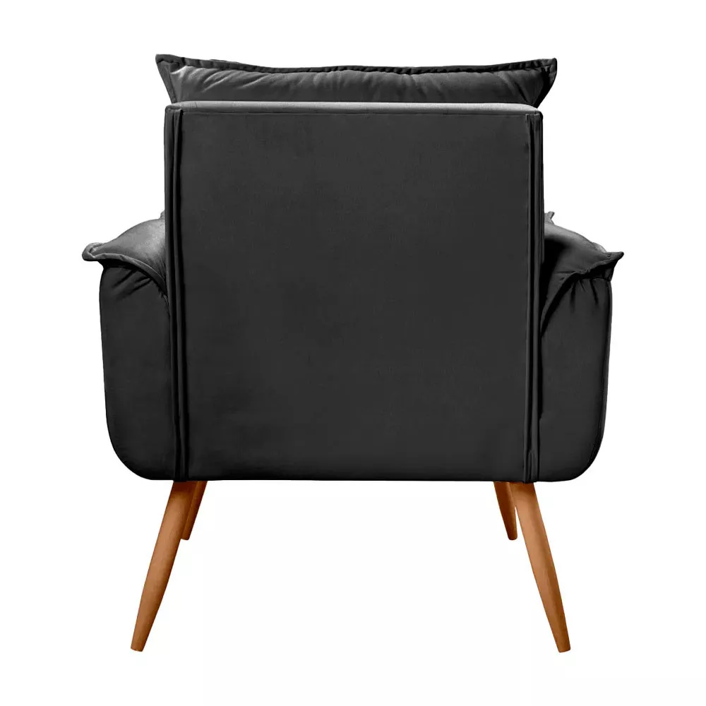 Image 6 of 7 of Poltrona Decorativa Opala Veludo Preto - Speciale Home