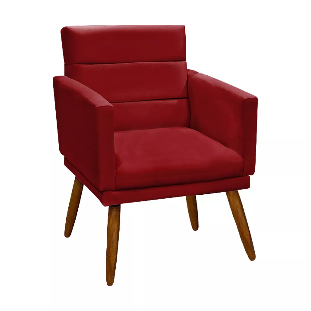 Image 0 of 5 of Poltrona Nina Veludo Vermelho De Madeira Speciale Home