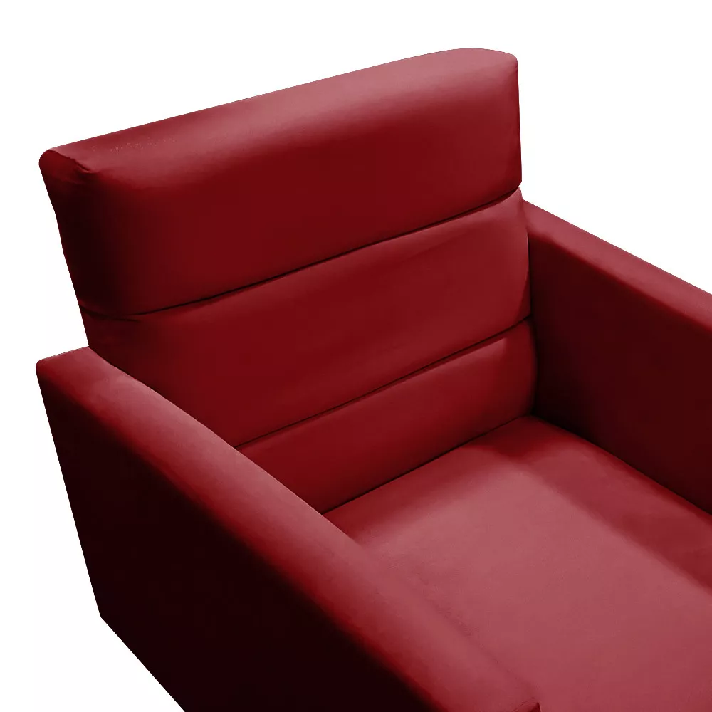 Image 4 of 5 of Poltrona Nina Veludo Vermelho De Madeira Speciale Home