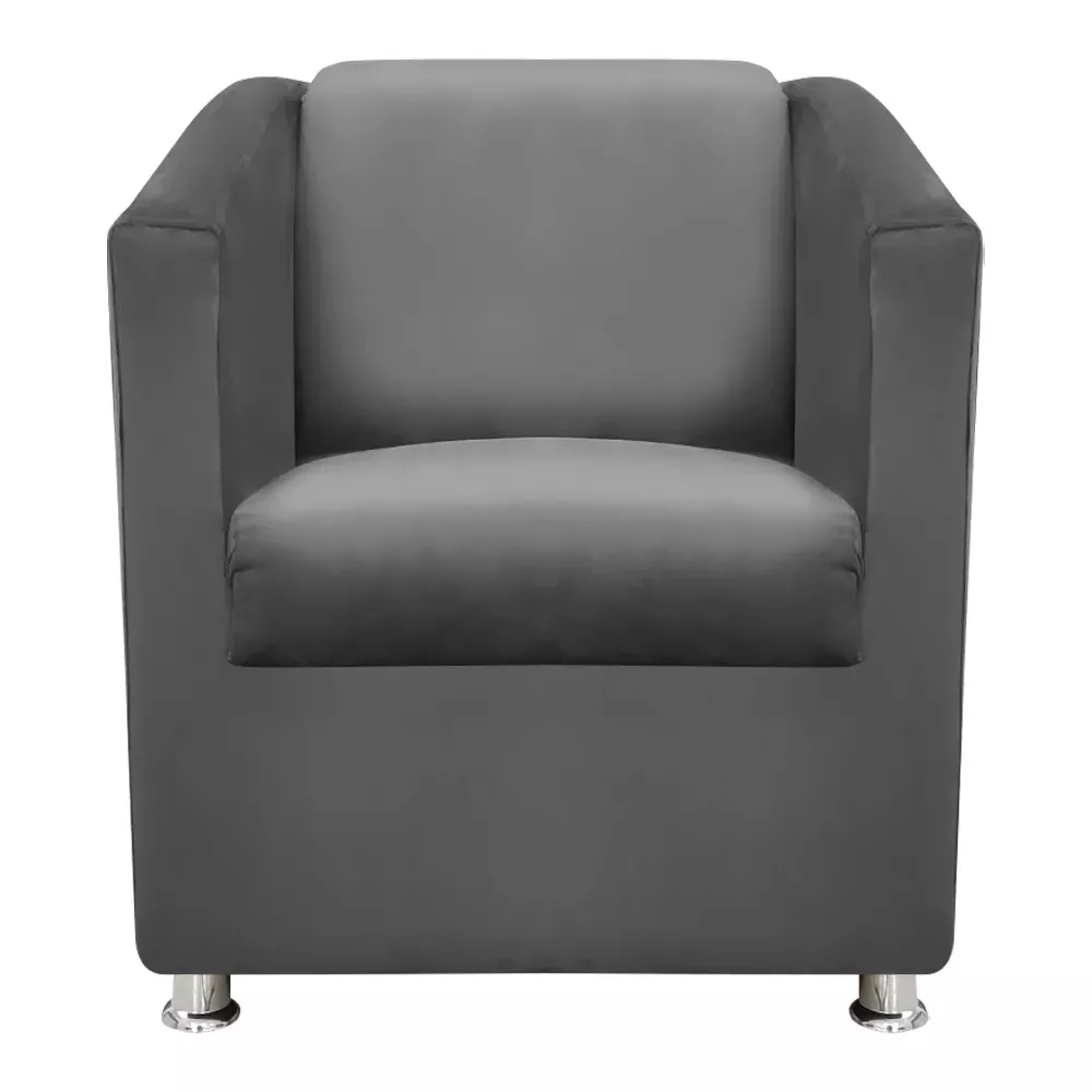 Image 5 of 7 of Poltrona Decorativa Gabi para Recepção Sala e Quarto Suede Cinza - Speciale Home